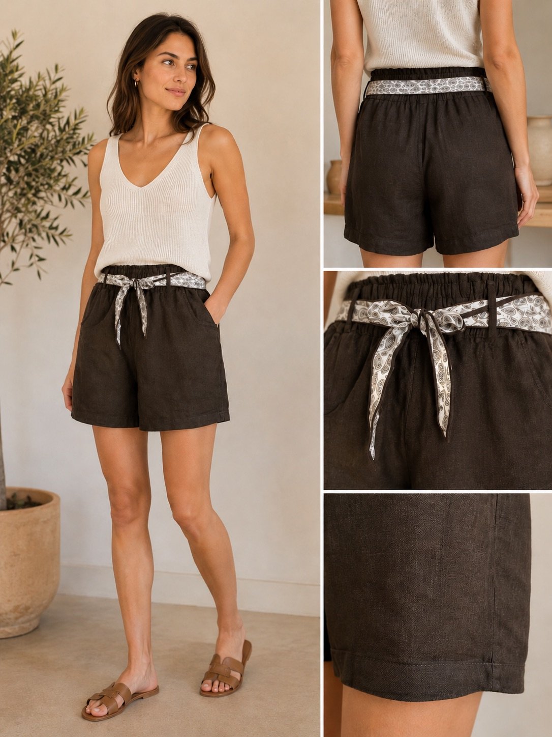 Shorts with decorative belt - Image 2
