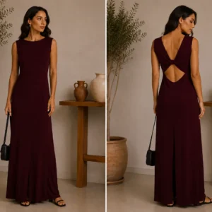 Dress with back cut-out and knot detail