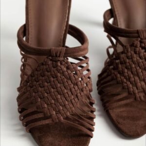 Woven heeled sandals