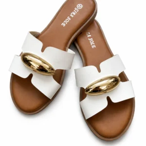 Glam slides with gold detail
