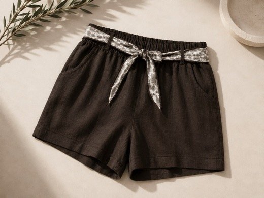 Shorts with decorative belt - Image 3