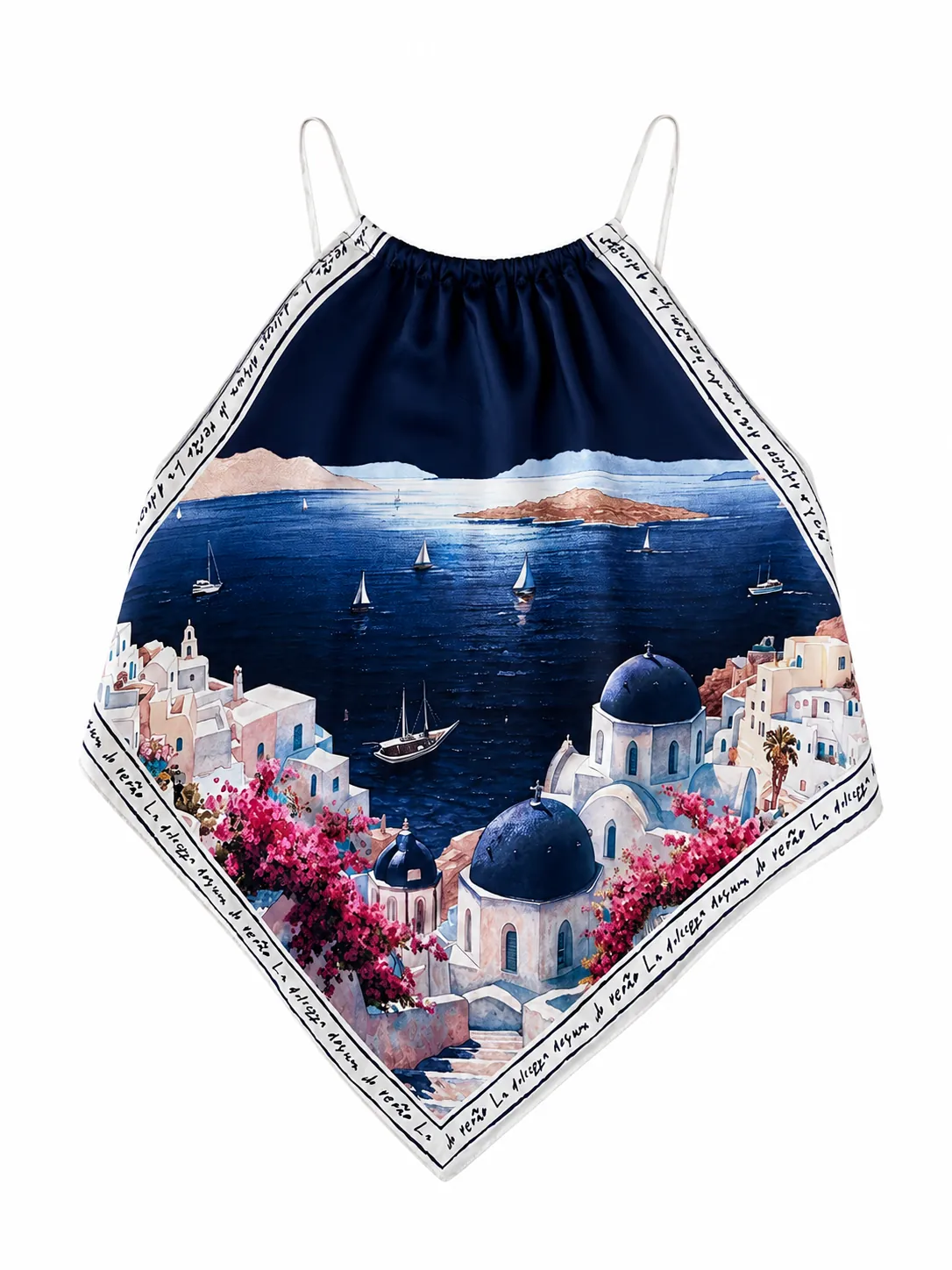 Mediterranean print scarf top - Image 3