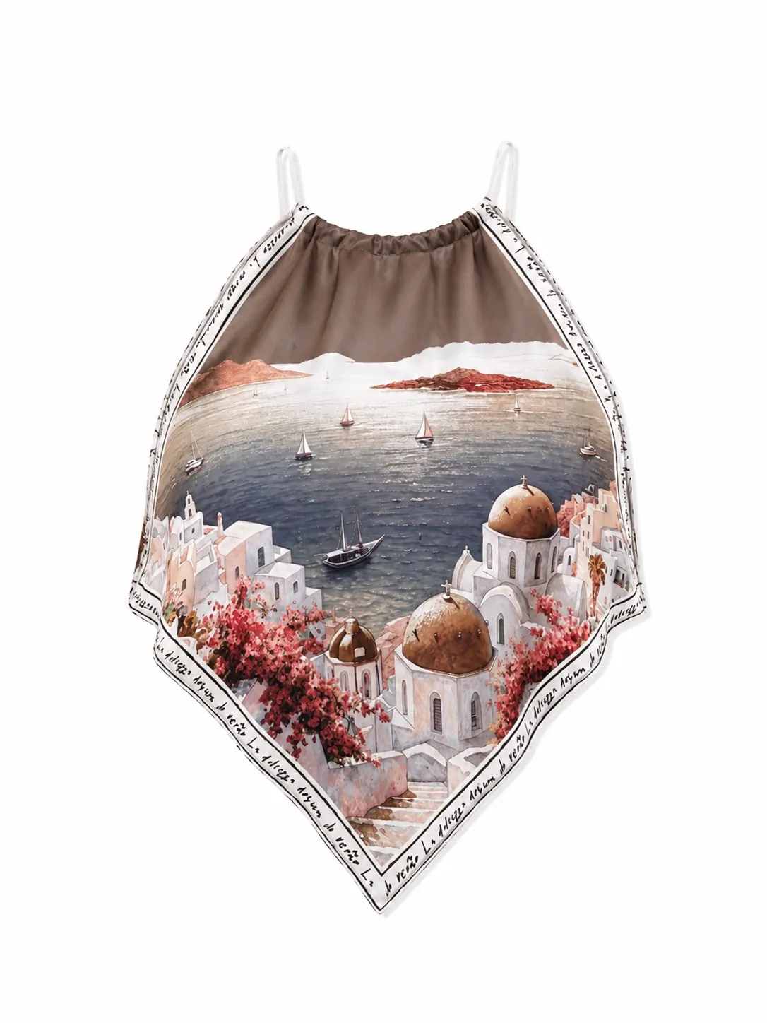 Mediterranean print scarf top - Image 6