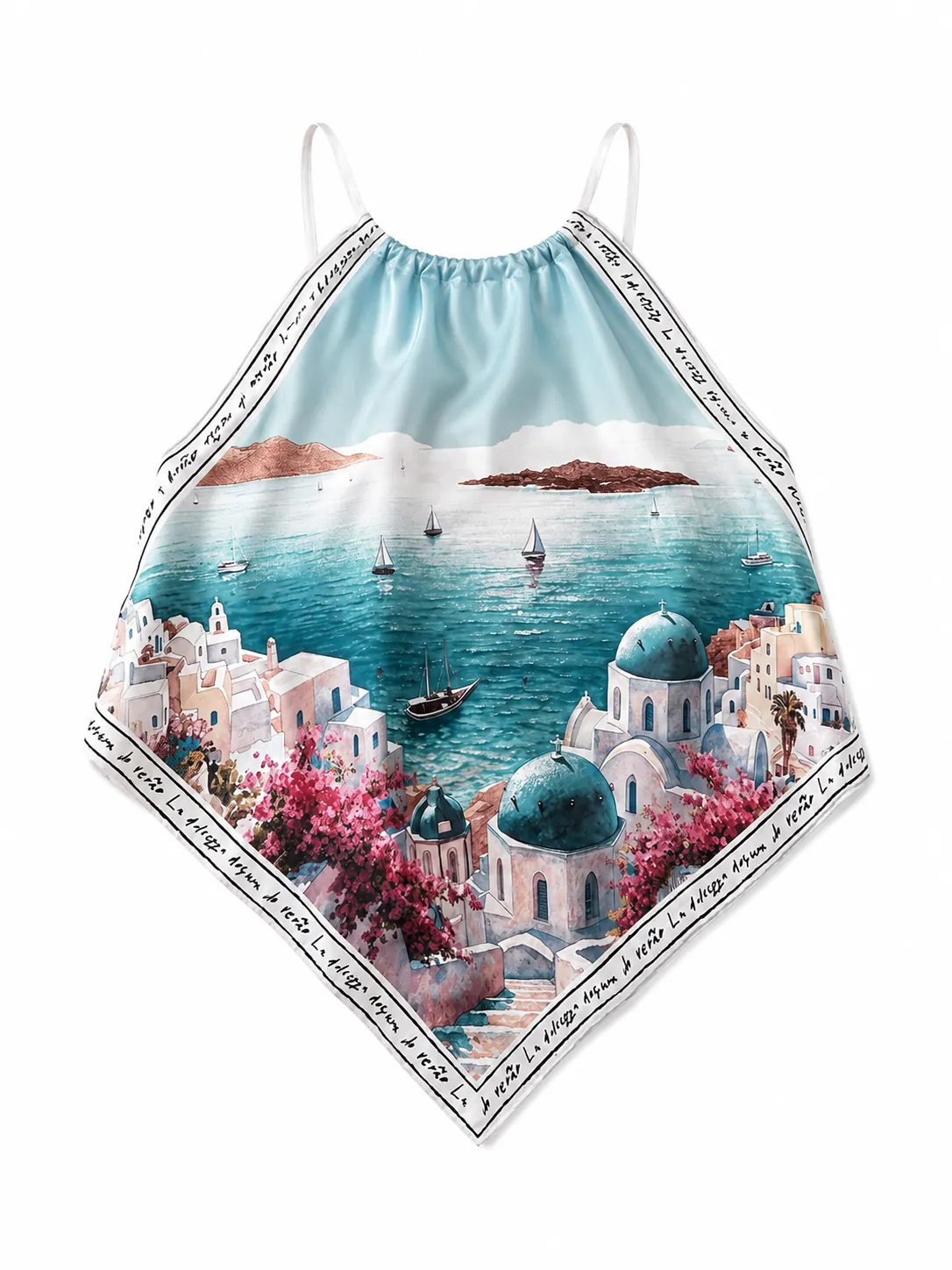 Mediterranean print scarf top - Image 5