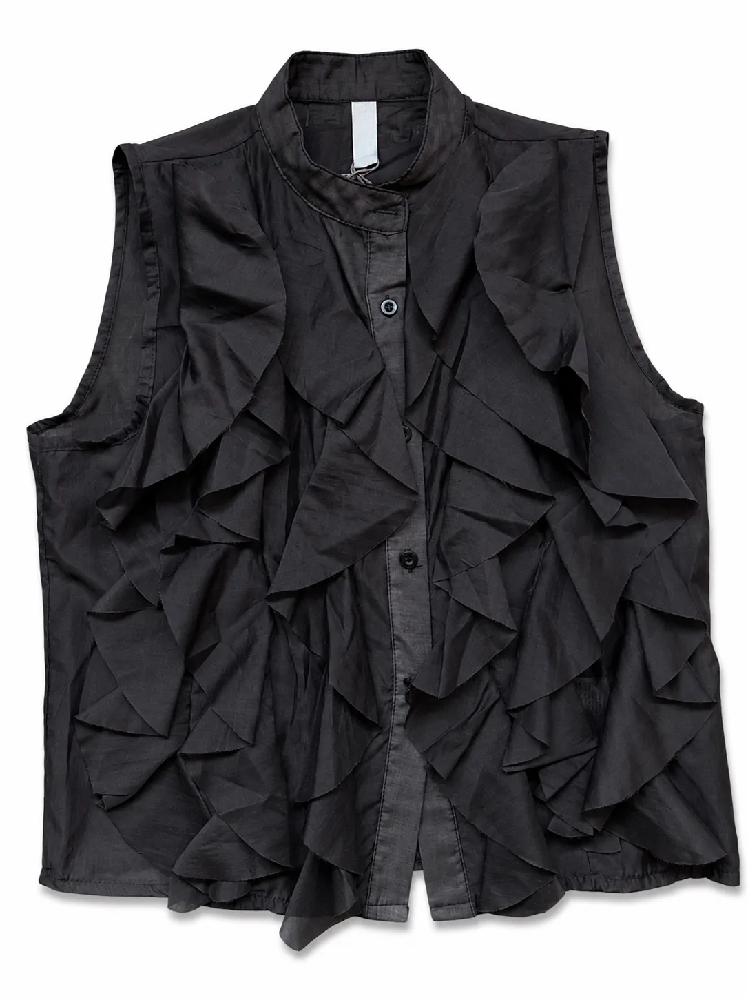Sleeveless ruffle blouse