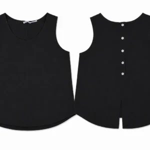 Sleeveless top with back buttons