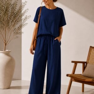 Wide-Leg Pants & Relaxed Top Set