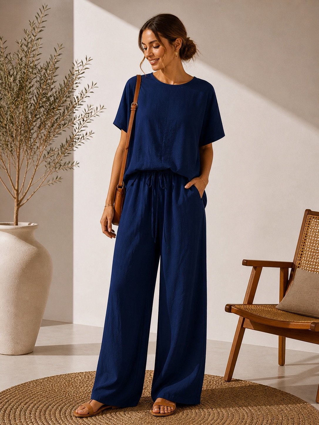 Wide-Leg Pants & Relaxed Top Set