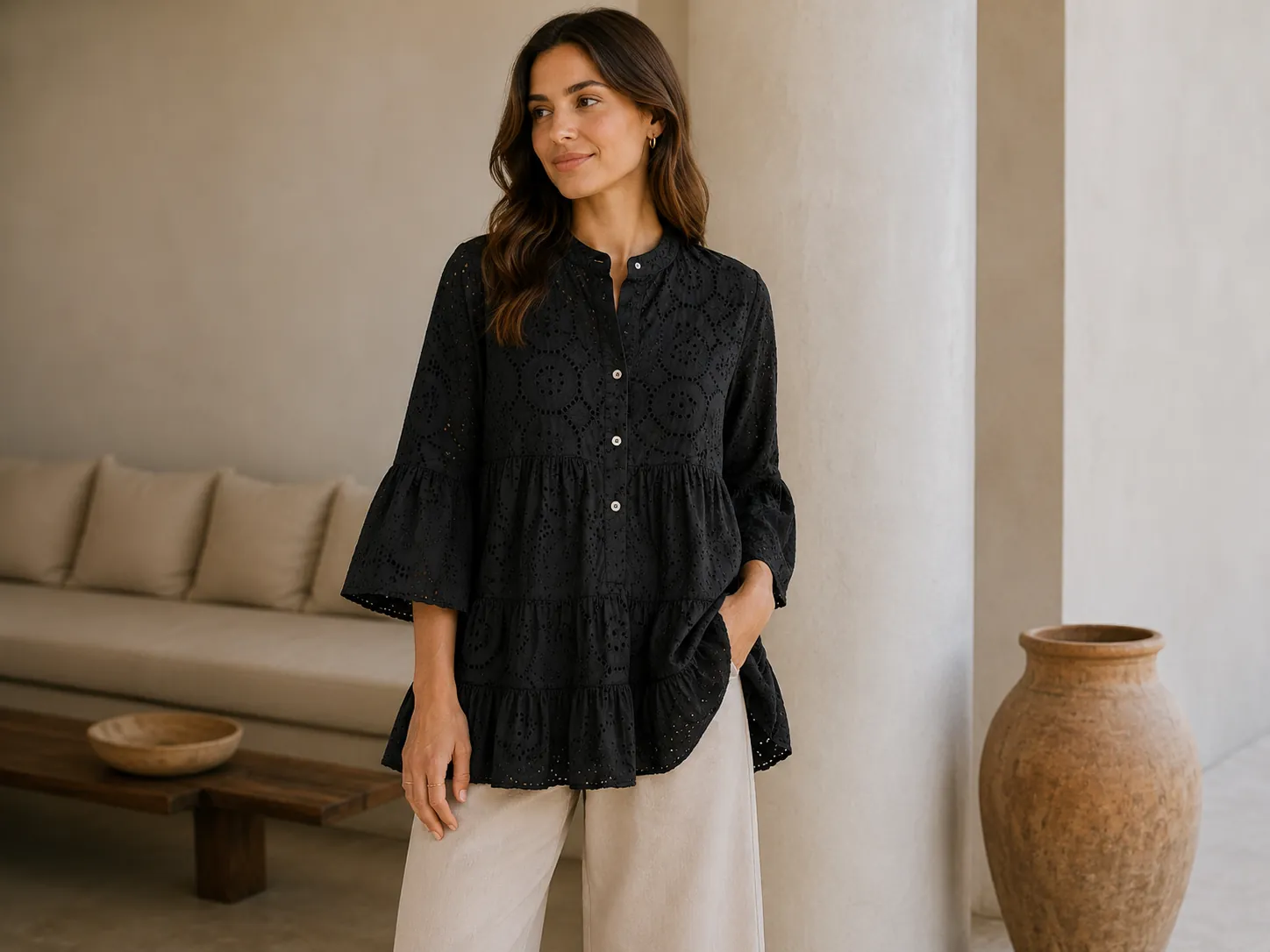 Boho Chic Broderie Blouse