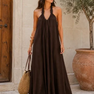 Boho Elegance Halter Dress