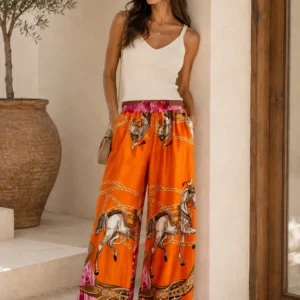 Lux Print Palazzo Pants
