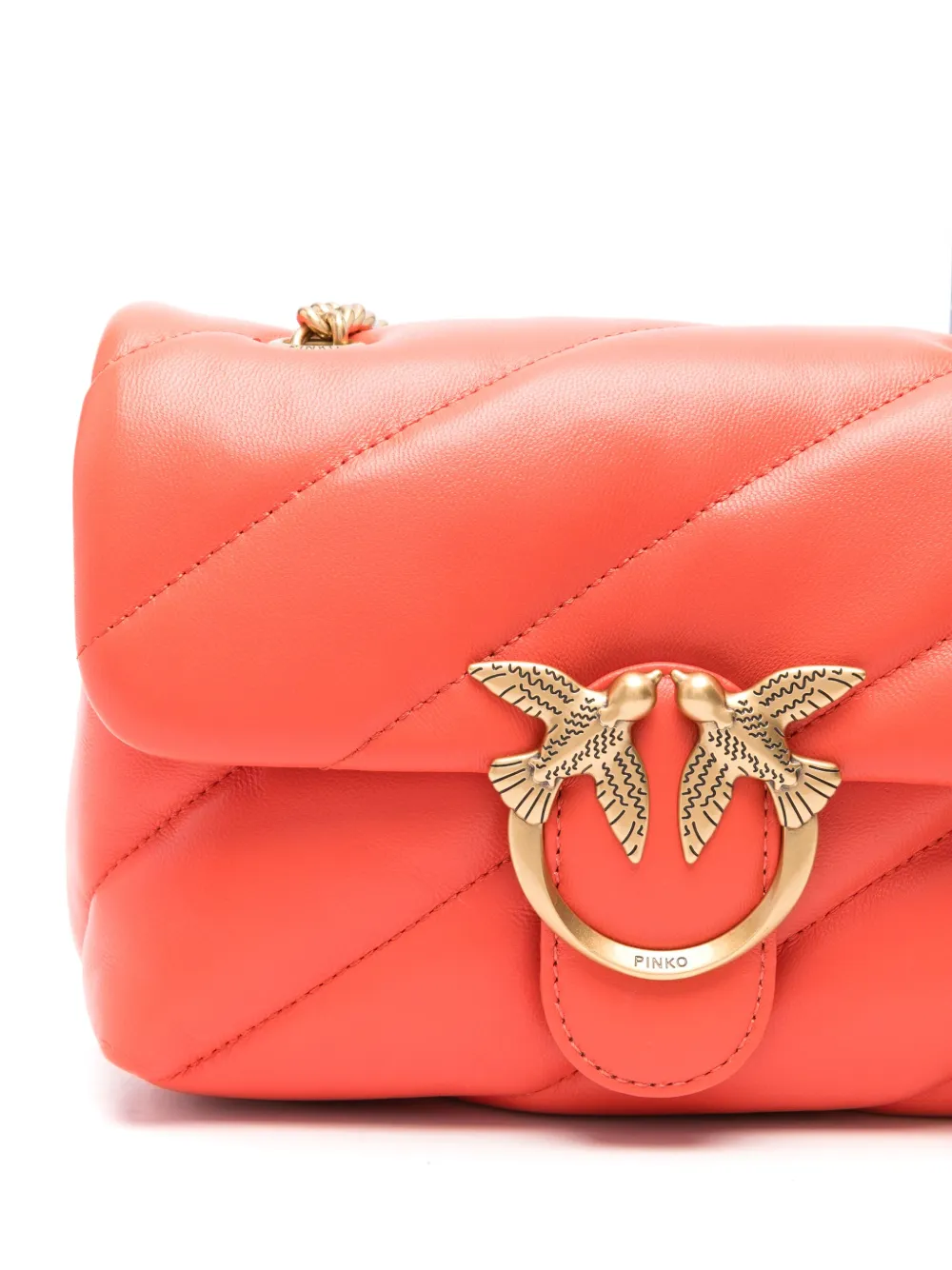 PINKO Love Bag Puff Quilted Nappa Leather Bag with Chain