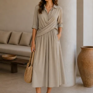 Shirt Dress with Front Tie