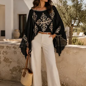 Baroque Motif Poncho