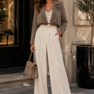 Ruched Cropped Blazer