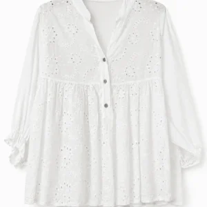 Broderie Button Blouse