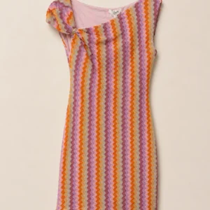 Chevron One-Shoulder Dress