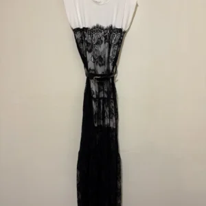 Contrast Lace Belted Dress