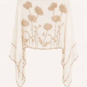 Floral Embroidered Poncho