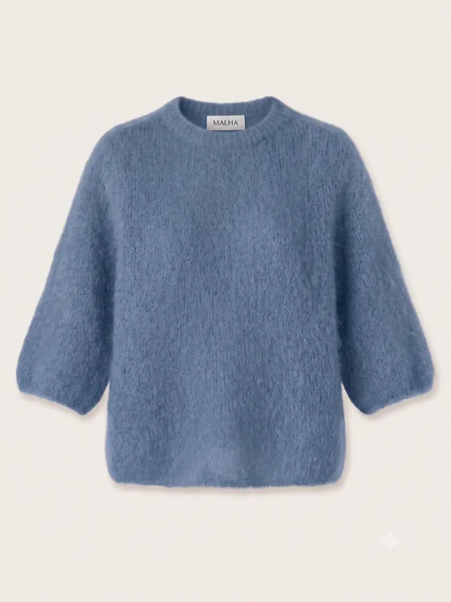 Half-Sleeve Mohair Sweater - Image 3