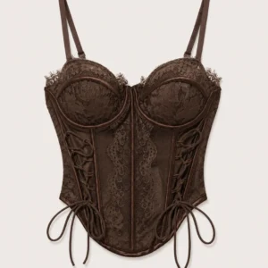 Lace Panel Corset Top