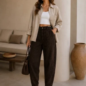 Leopard Barrel Jeans