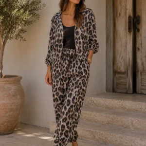 Leopard Hooded Set