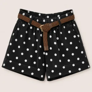 Polka Dot Belted Shorts