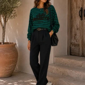 Prosecco Striped Long Sleeve Top