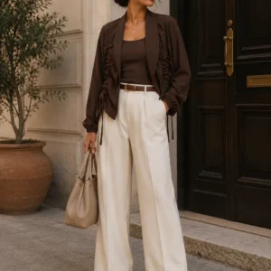 Ruched Cropped Jacket