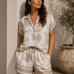 Satin Botanical Short Set