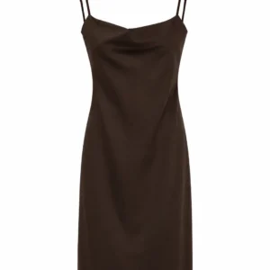 Satin Cowl Slip Midi Dress
