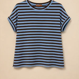 Striped Roll Sleeve T-Shirt