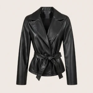 Cropped Faux-Leather Jacket