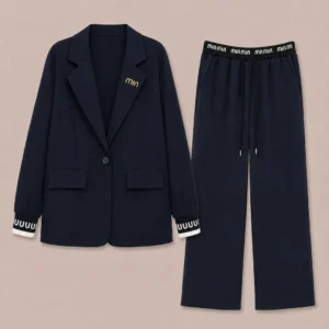 Cuffed Blazer Trousers Set