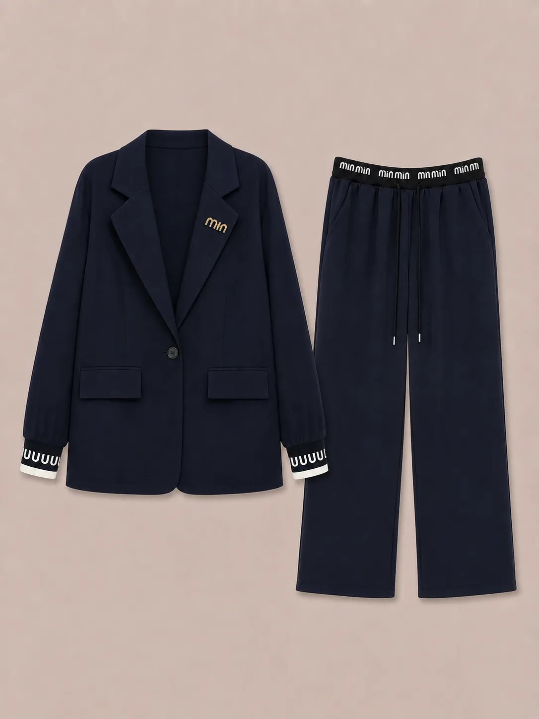 Cuffed Blazer Trousers Set