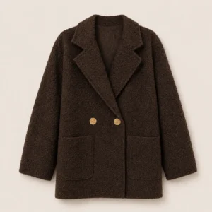 Textured Double-Breasted Jacket
