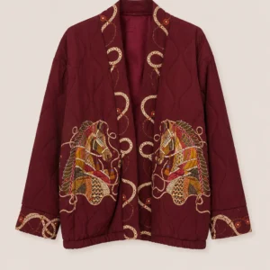 Vínová Kimono Bunda