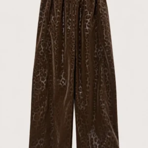 Animal-Texture Wide-Leg Trousers