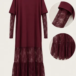 Lace Panel Shirt Dress