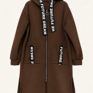 Long Graphic Hooded Jacket