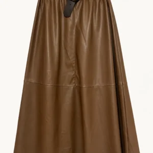 Panelled Faux Leather Skirt