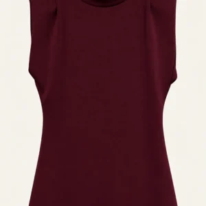 Sleeveless Draped-Neck Top