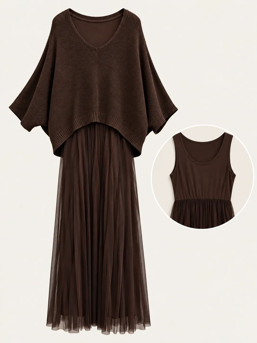Knit Layered Dress Set - Image 2