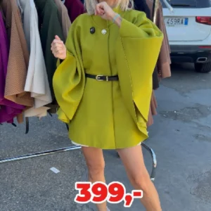 Elegantní Pončo s Broží a Opaskem