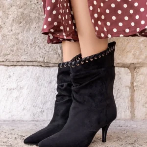 Eyelet Slouch Ankle Boots