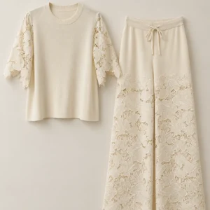 Floral Lace Knit Set