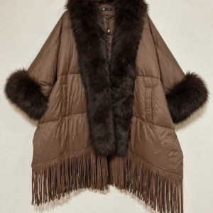 Fringed Quilted Cape