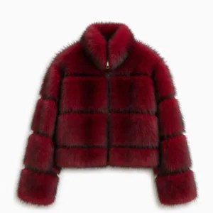 Grid Faux Fur Jacket