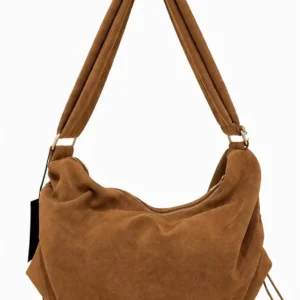Large Faux Suede Hobo Bag